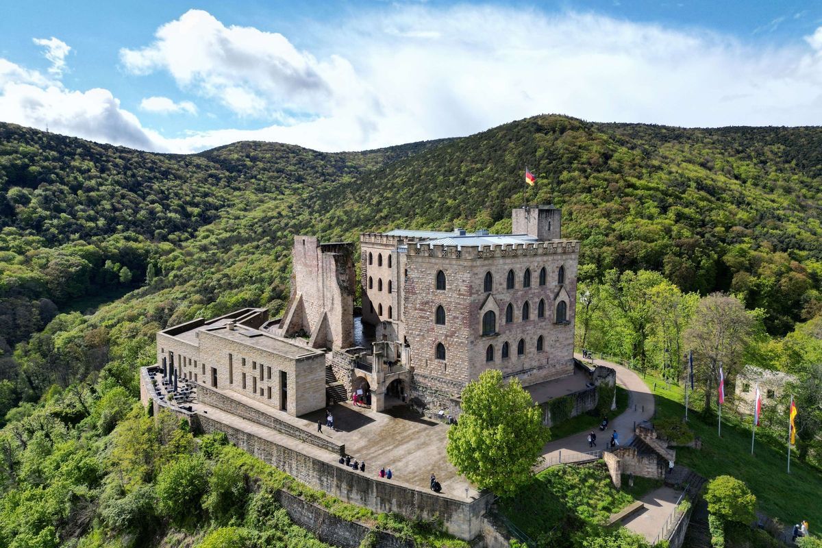 Hambacher Schloss über den Weinbergen bei Neustadt an der Weinstraße